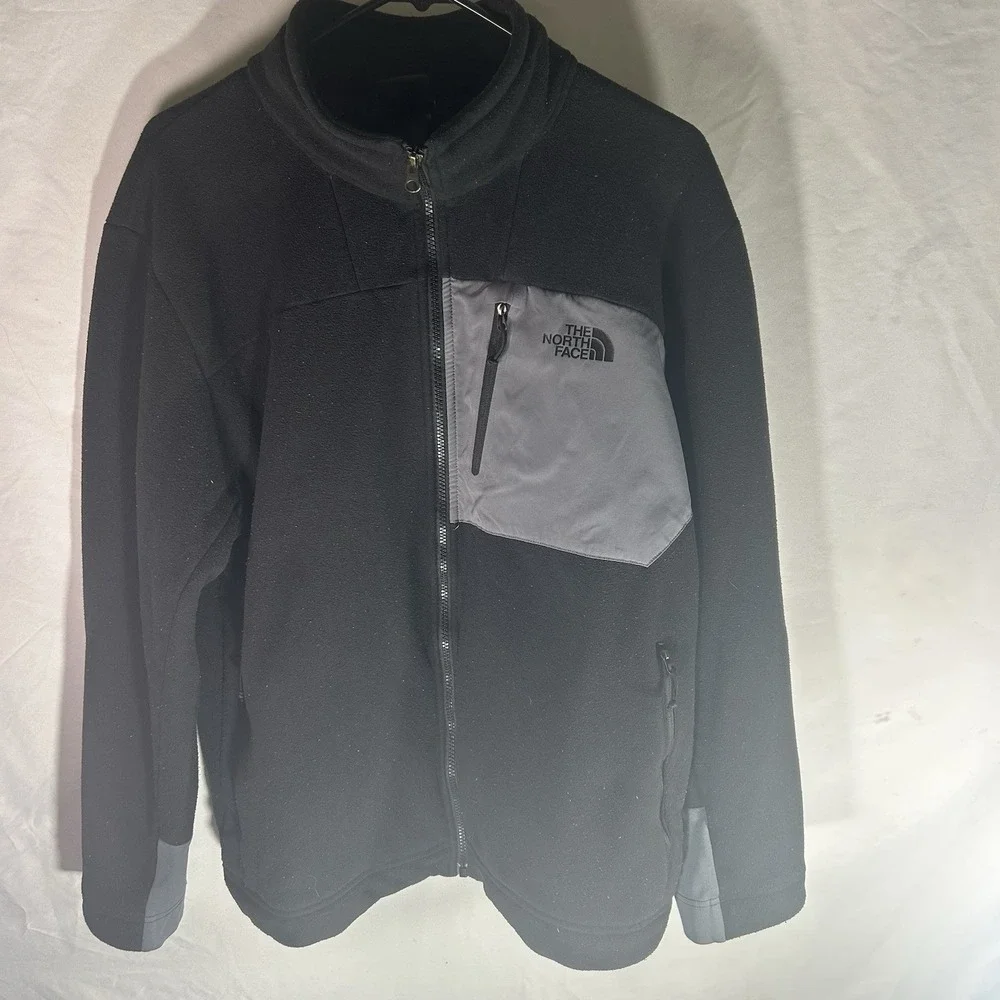 The North Face Mens Fleece Jacket Full Zip Black XL Regular Fit